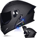 Motorcycle Bluetooth Modular Helmet DOT Approved Dual Visor Full Face Flip up Integrated Motorcycle Helmets Double Visor Helmet Built-in Dual Speaker Microphone Waterproof Adults Men Women M-XXL