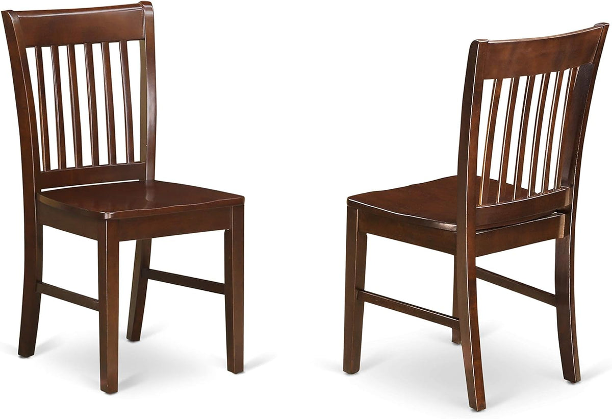 East West Furniture ANNO5-MAH-W 5 Piece Dining Set Includes a Round Dining Room Table with Pedestal and 4 Wood Seat Chairs, 36x36 Inch, Mahogany