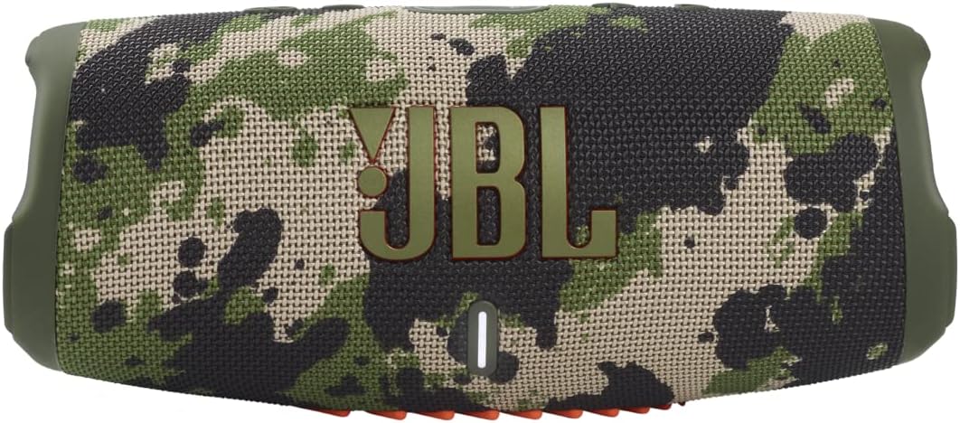 JBL Charge 5 Waterproof Portable Speaker with Built in Powerbank and gSport Carbon Fiber Case (Green Camo)