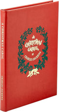Graphic Image A Christmas Carol - Leather Bound Book Red - Fine Collectible Edition - Made in USA Quality Leather - Made in USA