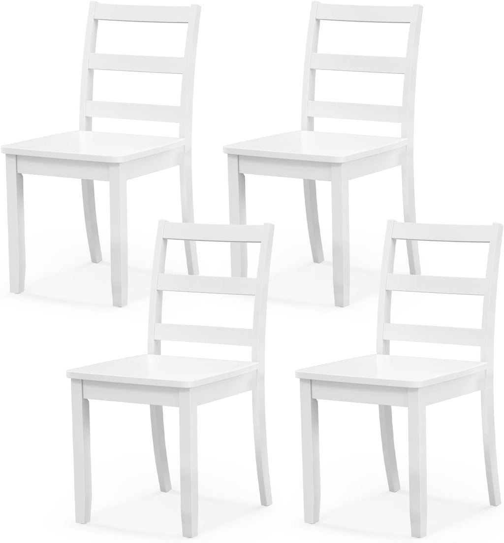 NAFORT Solid Wood Dining Chairs Set of 4, High Ladder Back Kitchen Side Chair with Max Load of 400 Lbs, Modern Dining Room Chairs for Kitchen and Dining, Living Room, Home Workspace, Restaurant