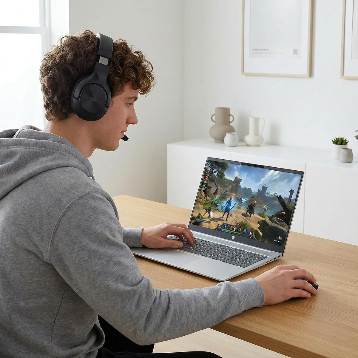 HP OmniBook 5 16" 2K Laptop, AMD Ryzen AI 7 350 (Up to 5GHz) 16GB DDR5 RAM 1TB SSD, Radeon 860M Graphics Copilot+ PC Win11 WiFi6E Backlit KB Computer for Creator Business Gaming w/GM Accessory