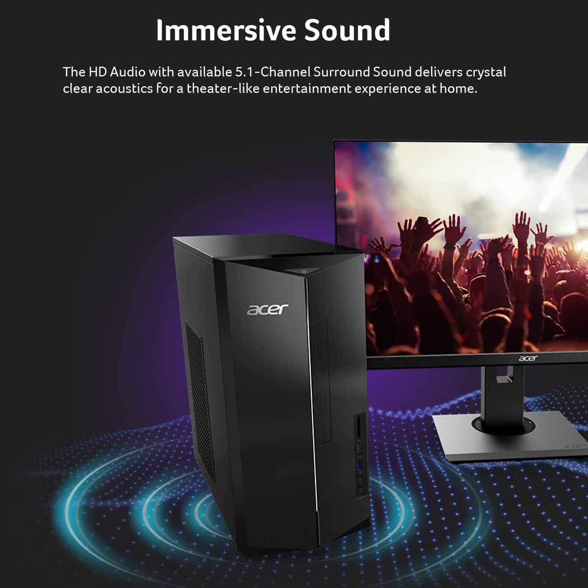 acer Aspire TC-1780-UA93 Desktop | 13th Gen Intel Core i5-13400 10-Core Processor | 16GB 3200MHz DDR4 | 1TB M.2 2280 PCIe Gen 4 SSD | SD Card Reader | Intel Wi-Fi 6E AX211 | Windows 11 Home