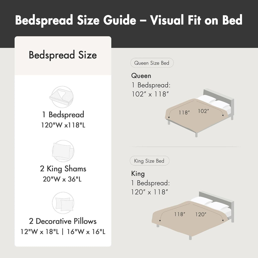 Madison Park Bellagio Reversible Quilted Bedspread Set, Solid Reverse Summer Breathable, Lightweight All Season Bedding Layer, Matching Shams, Bedspread King(120"x118"), Brown 5 Piece