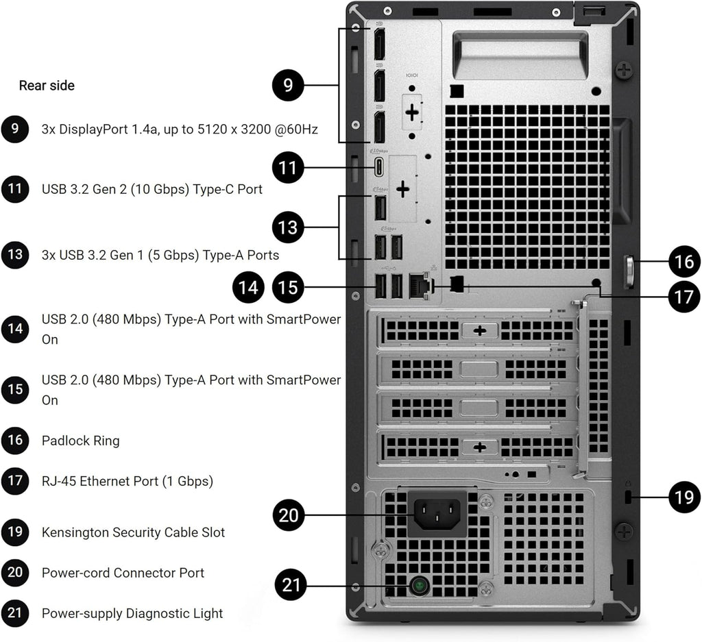 Dell Pro Tower Plus Tower Desktop Computer, Intel Core Ultra 5 235, 16GB RAM, 512GB SSD, Ethernet USB-C DisplayPort, Supports Up to 4 Monitors, Windows 11 Pro, Business Everyday Use