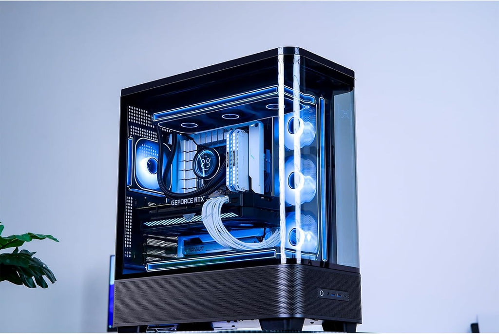 JONSBO TK-5 Black ATX PC Case, Hyperbolic Ultra Wide Scene Back-Connect Desktop Case,10 Fan Positions,High Compatibility,Supports BTF MB,460mm GPU/360AIO/180mm Air Cooler,ATX PSU,Mid Tower Case Black