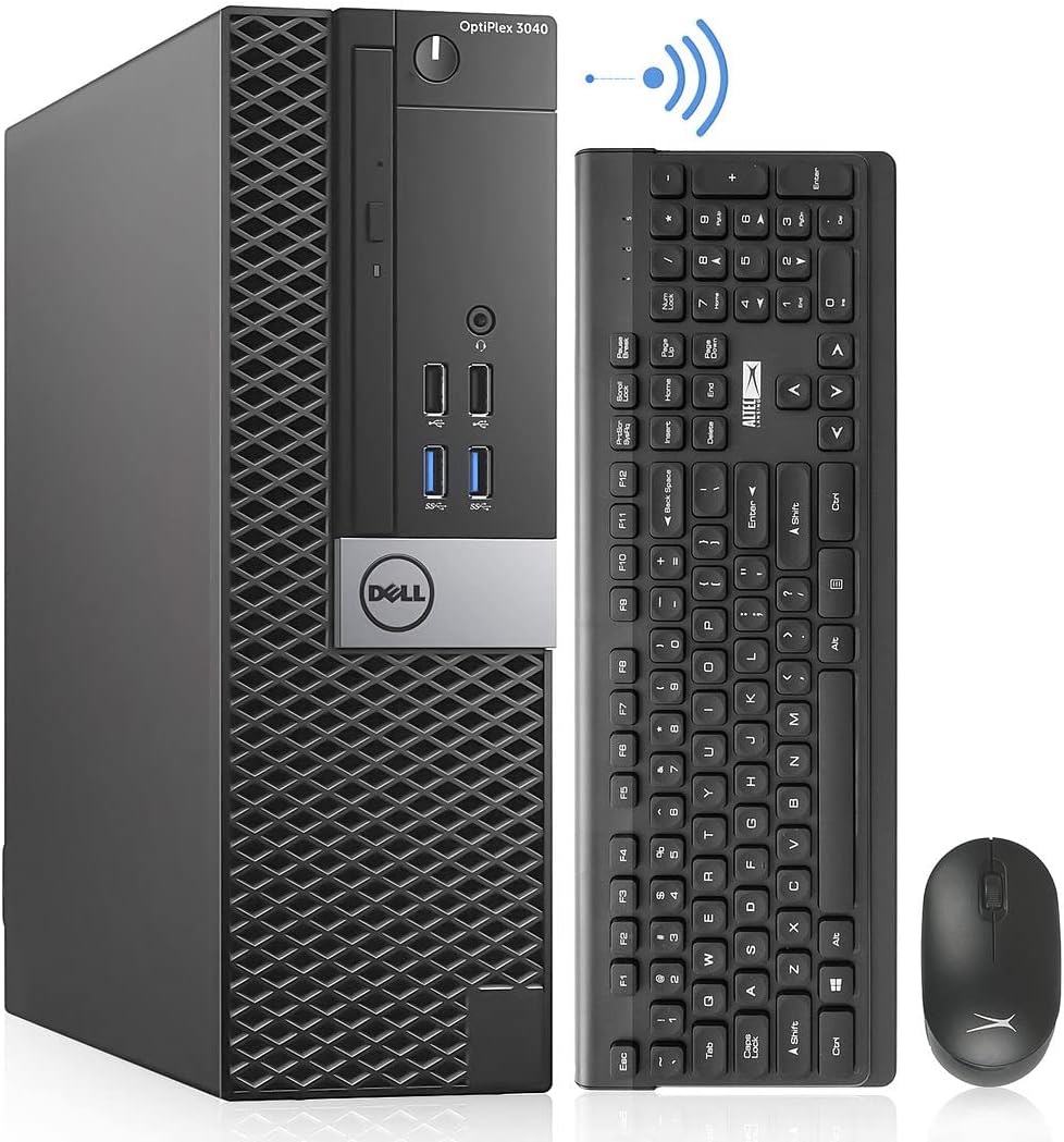 Dell OptiPlex 3040 Refurbished Desktop, Intel Core i7-6700, 16GB RAM, 512GB SSD, AC8260 WiFi, HDMI Dual Monitor Support, Windows 11 Pro, Altec Wireless Keyboard and Mouse (Renewed)