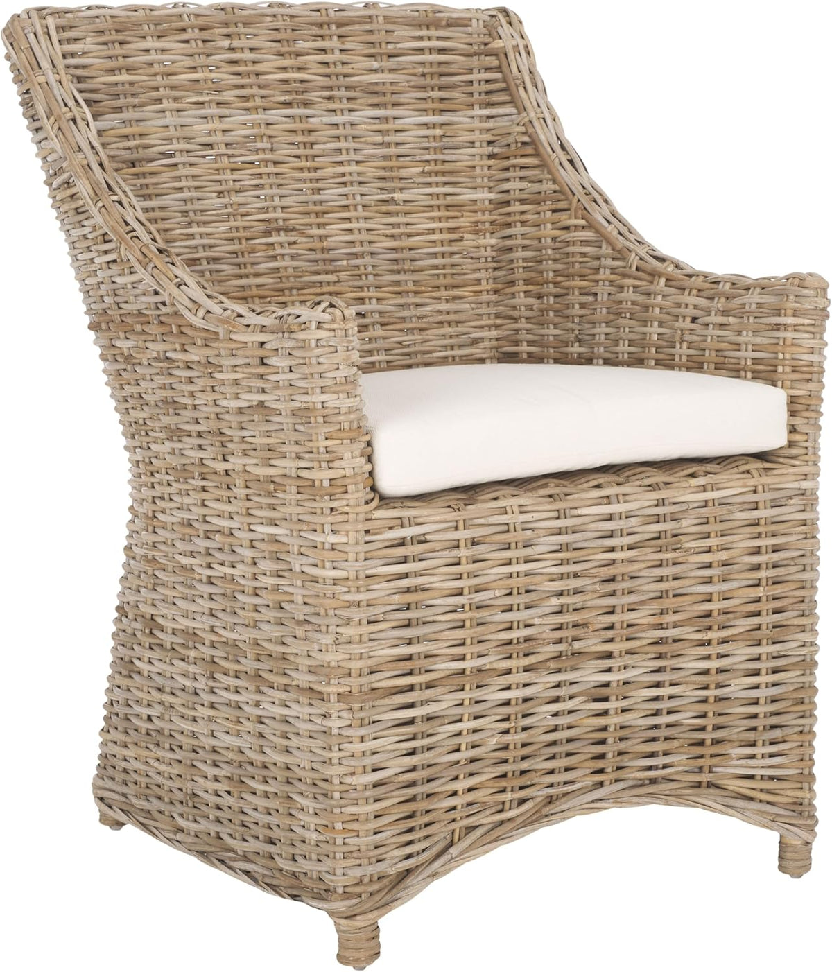 Safavieh Home Collection Ventura Brown and White Washed Arm Chair