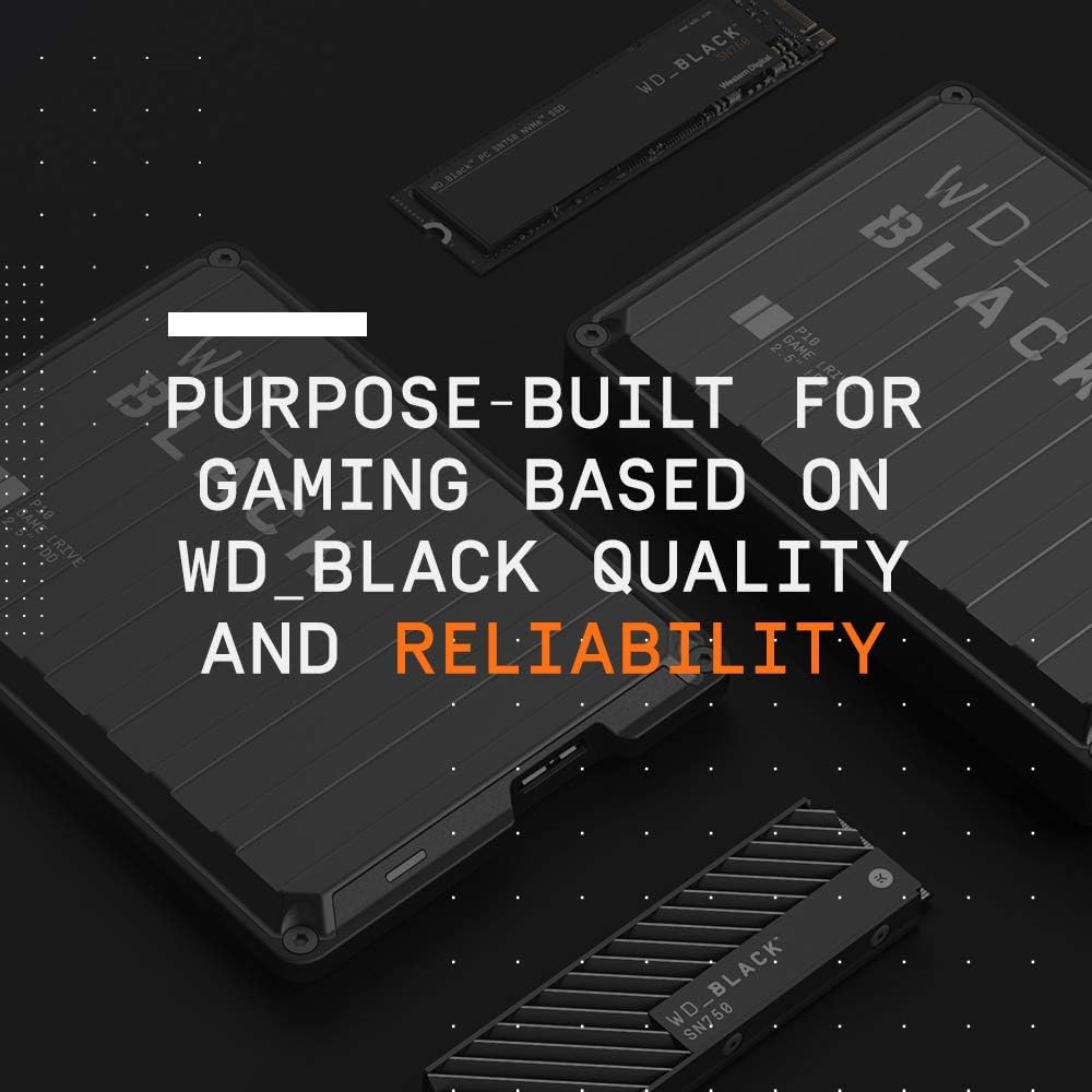 WD_Black 6TB P10 Game Drive, Portable External Hard Drive, Works with PlayStation, Xbox, & PC - WDBZ7D0060BBK-WESN