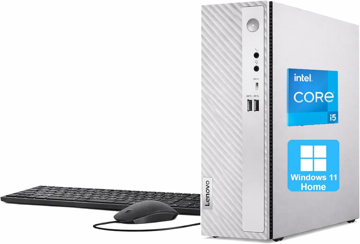 Lenovo IdeaCentre 3 SFF Business Desktop Computer, Latest 14th Gen Intel Core i5-14400, 32GB RAM, 1.5TB (1TB HDD+512GB PCIe SSD), USB-C, HDMI, VGA, RJ-45, Wi-Fi, Wired Keyboard & Mouse, Windows 11