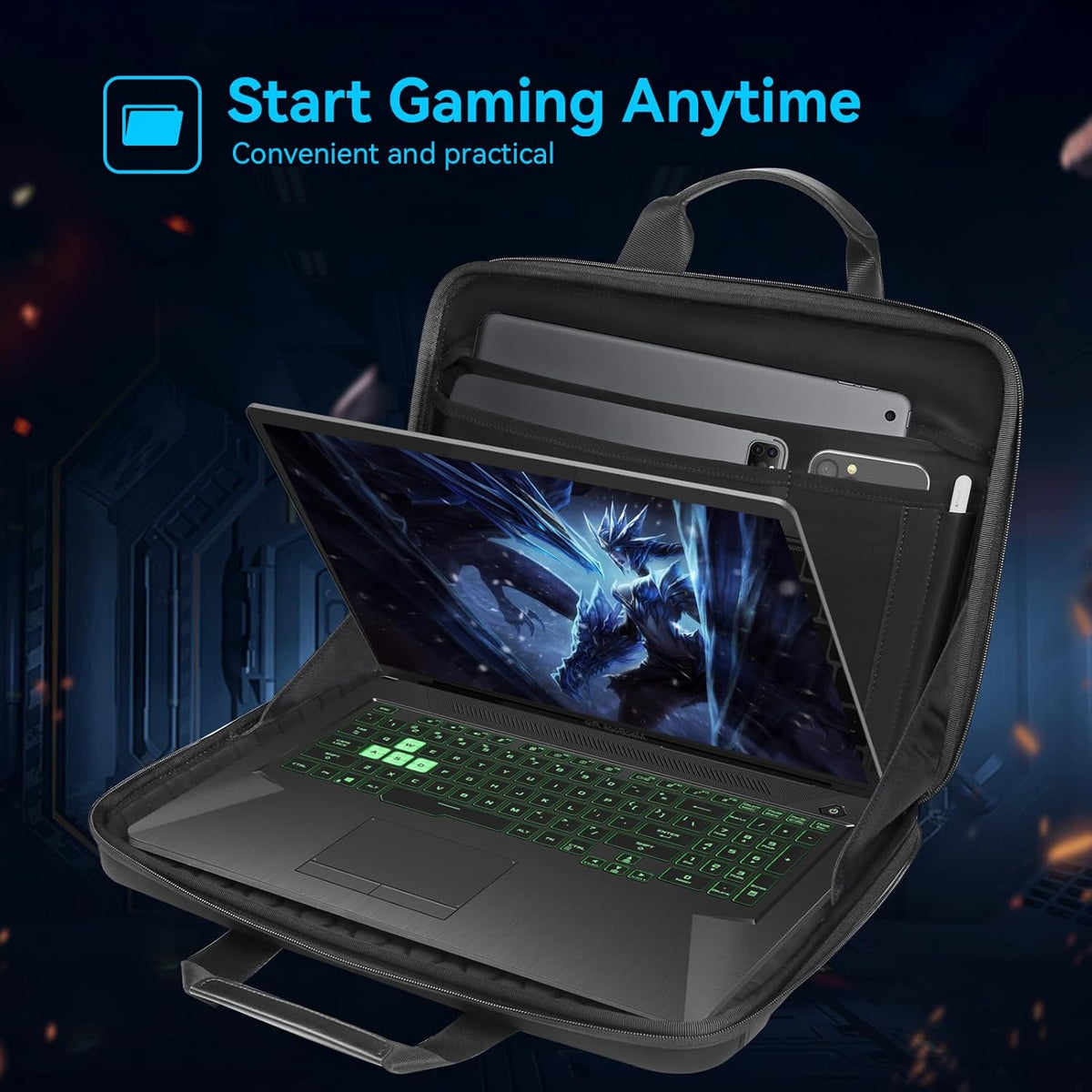 Smatree Heavy Duty Hard Sleeve Case Compatible for 18 inch ASUS ROG Strix SCAR 18 2025/2024/2023 Gaming Laptop, for 18 inch ASUS ROG Strix G18 2025/2024/2023 Gaming Laptop Waterproof Handbag (A800XL)