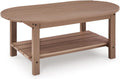 Signature Design by Ashley Cliffs Beach Outdoor Coffee Table with Weather-Resistant MEGA-TUFF HDPE Slatted Top, Patio and Poolside Seating Areas, 48" W x 26.25" D x 18" H