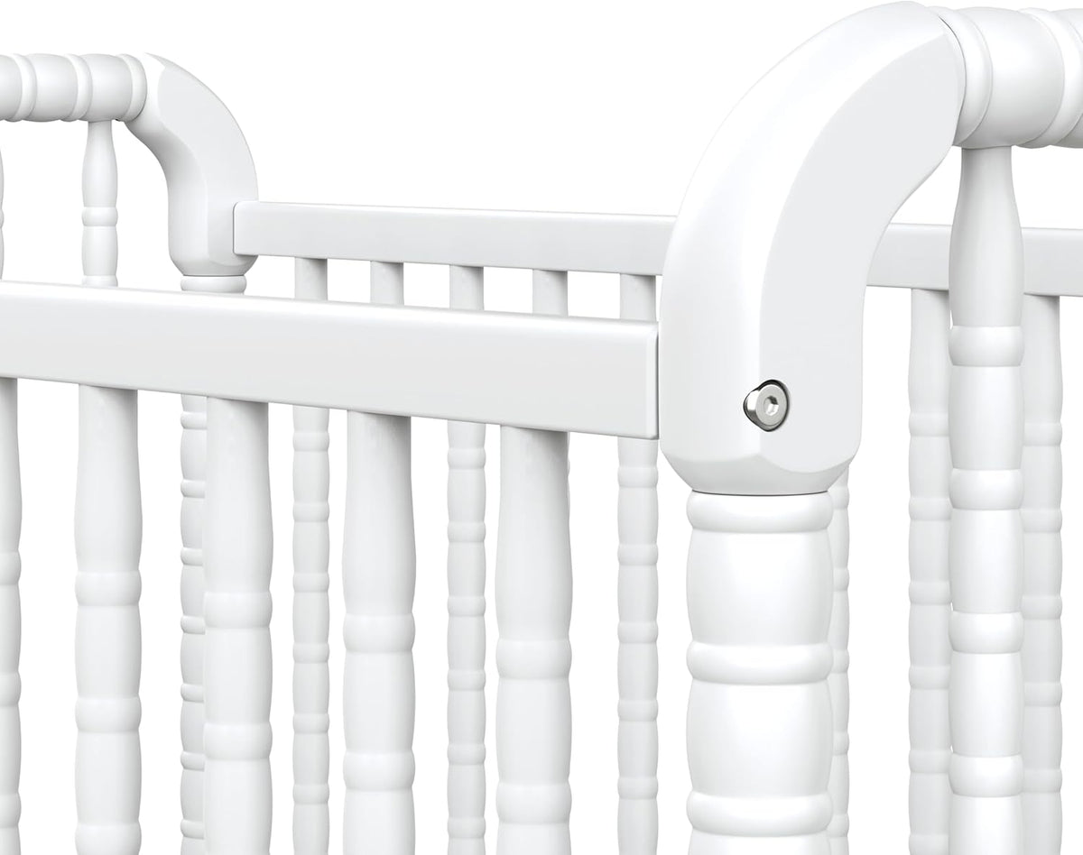 daVinci Jenny Lind 3-in-1 Baby Crib Convertible to Toddler Bed, Daybed - Easy to Assemble - GREENGUARD Gold Certified - 4 Adjustable Mattress Heights, Conversion Kit Sold Separately - White