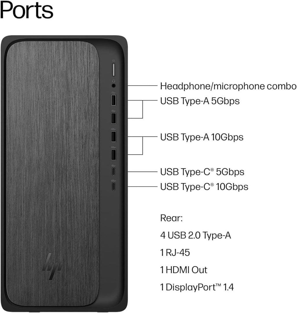 HP Secure & Productive Business Tower Desktop, AMD 8-Core Ryzen 7(Beat Intel Core i9-11900K), 8GB DDR5 RAM, 756GB Storage(256GB SSD & 500GB HDD), HDMI + DP, RJ-45, USB-C, Windows 11 Pro
