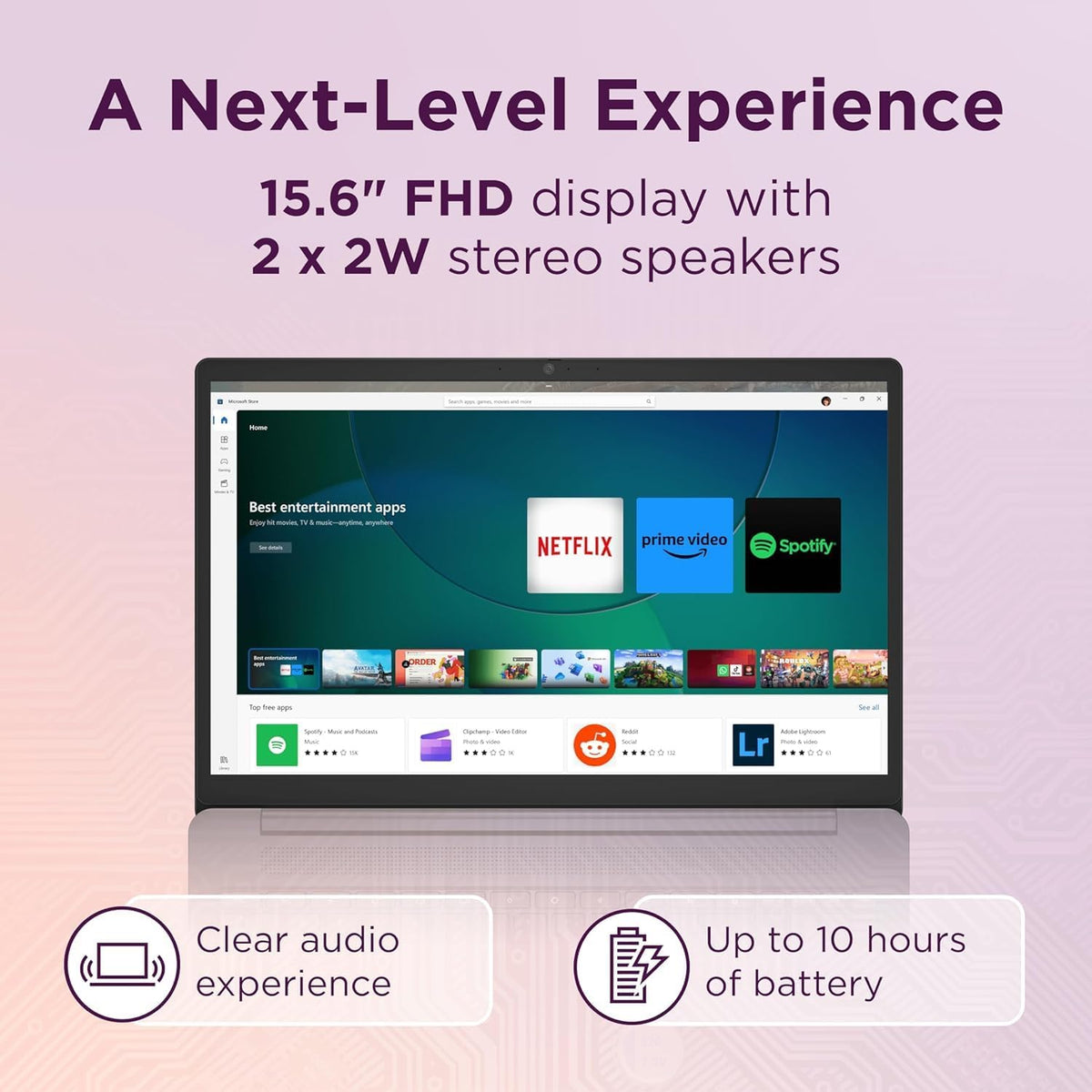 Lenovo Chromebook Flagship 15.6" FHD Laptop Computer for Business Student, Intel Celeron N4500, 4GB RAM, 320GB Storage (64GB eMMC+ 256GB Card), WiFi 6, Long Battery, Chrome OS +MarxsolAccessory