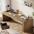 Tribesigns 79-Inch Extra Long Desk, Two Person Double Desk for Home Office, Wooden Long Computer Desk Writing Table for Office, Natural Oak