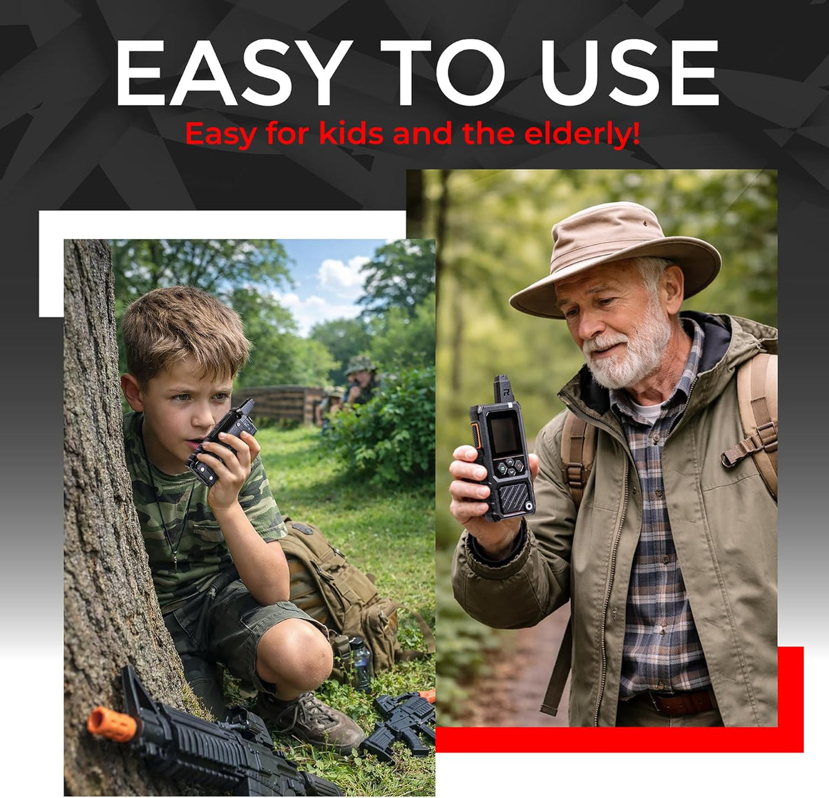 Rapid Radios RAD1– 2-Pack Waterproof Rugged LTE + Wi-Fi Rapid Radio – Nationwide Push-to-Talk Communication, IPX6 Weatherproof, Long Battery Life, Paging & Group Talk, No Monthly Fees