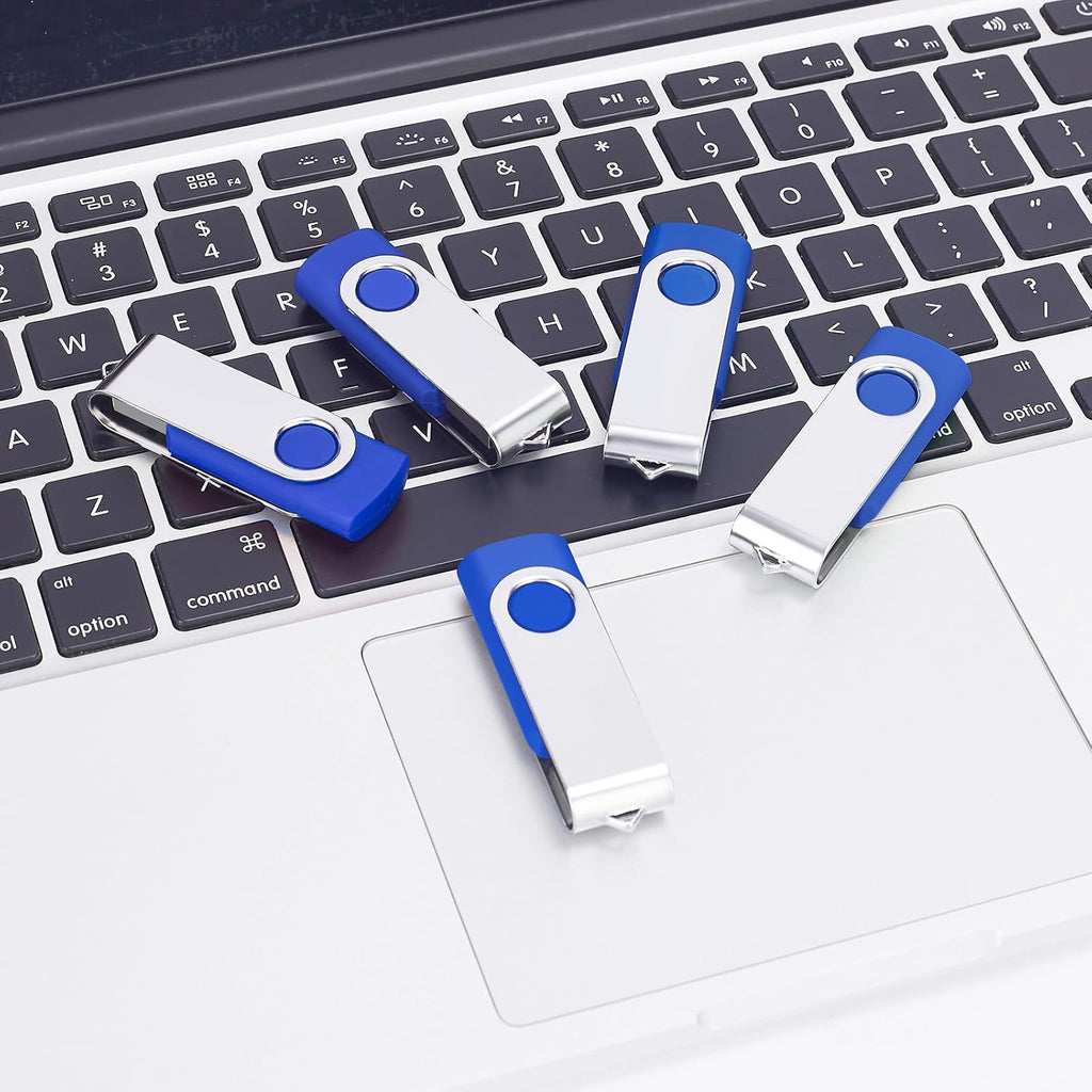 EASTBULL 2GB Flash Drive 100 Bulk USB 2.0 Fast Speed Flash Drives Pack Swivel USB Drives Pack (Blue, 100 Pack)