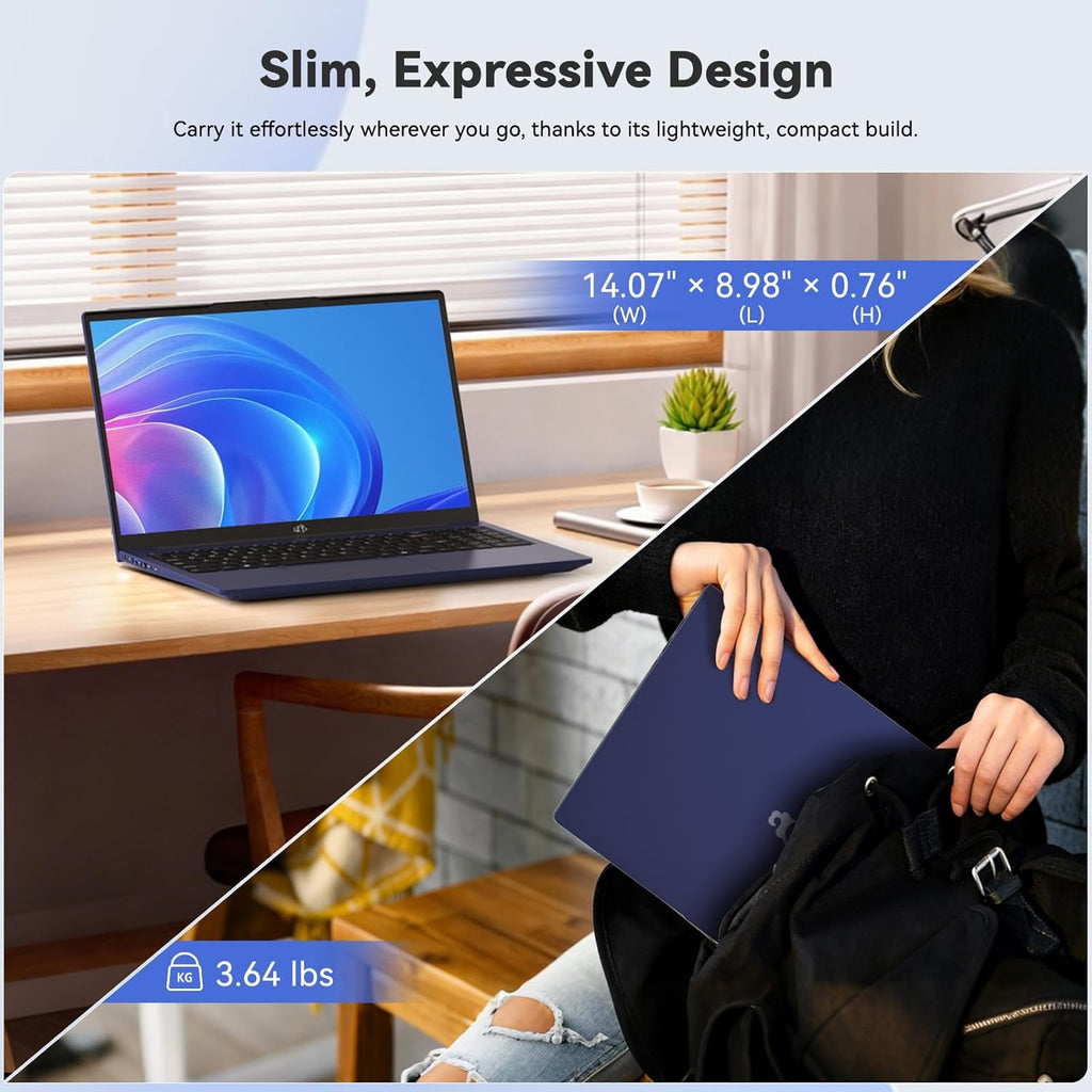 NIMO 15.6" FHD IPS Laptop, Core i3-1215U(Beats i5-1135G7, Matches i7-1165G7), 8GB RAM 256GB SSD, Backlit Keyboard, Fingerprint Reader, WiFi 6, Thin & Lightweight Laptop for Students, Home & Business
