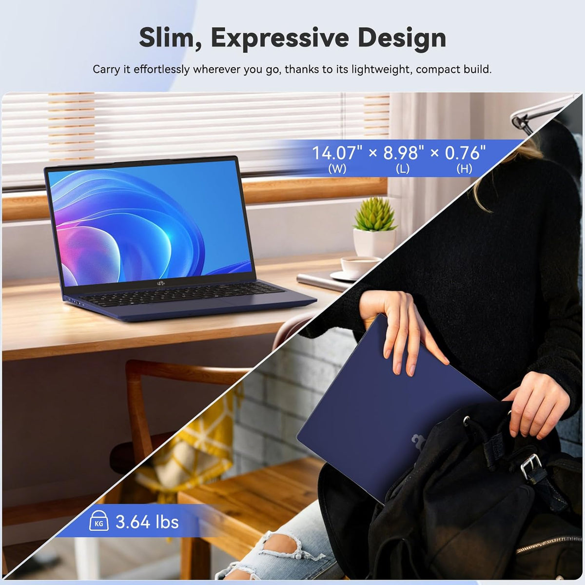 NIMO 15.6" FHD IPS Laptop, Core i3-1215U(Beats i5-1135G7, Matches i7-1165G7), 8GB RAM 256GB SSD, Backlit Keyboard, Fingerprint Reader, WiFi 6, Thin & Lightweight Laptop for Students, Home & Business