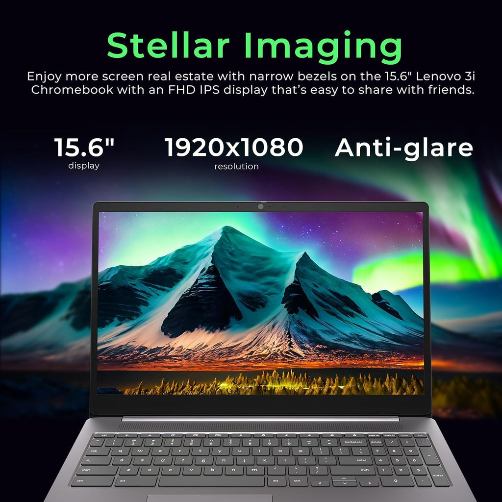 Lenovo Chromebook Flagship 15.6" FHD Laptop Computer for Business Student, Intel Celeron N4500, 4GB RAM, 320GB Storage (64GB eMMC+ 256GB Card), WiFi 6, Long Battery, Chrome OS +MarxsolAccessory