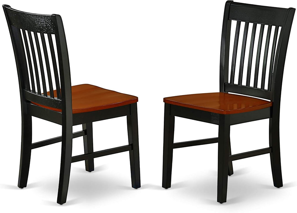 East West Furniture PFNO9-BCH-W 9 Piece Dining Room Table Set Includes a Square Kitchen Table with Butterfly Leaf and 8 Dining Chairs, 54x54 Inch, Black & Cherry