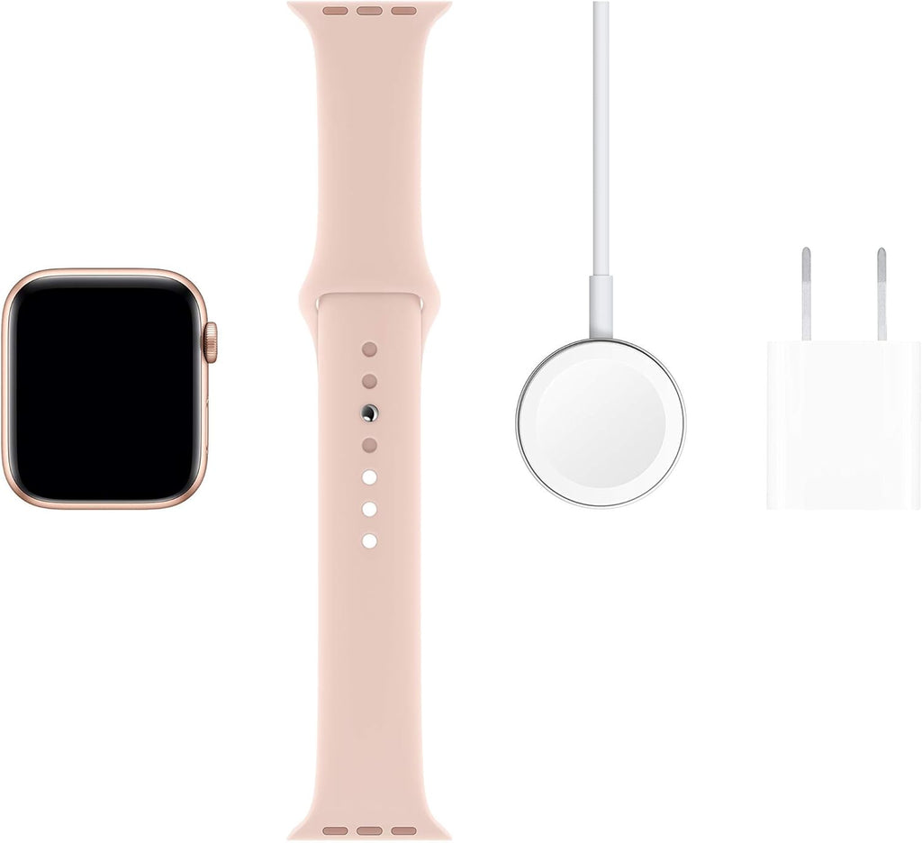 Apple Watch Series 5 (GPS, 40MM) - Gold Aluminum Case with Pink Sand Sport Band (Renewed)