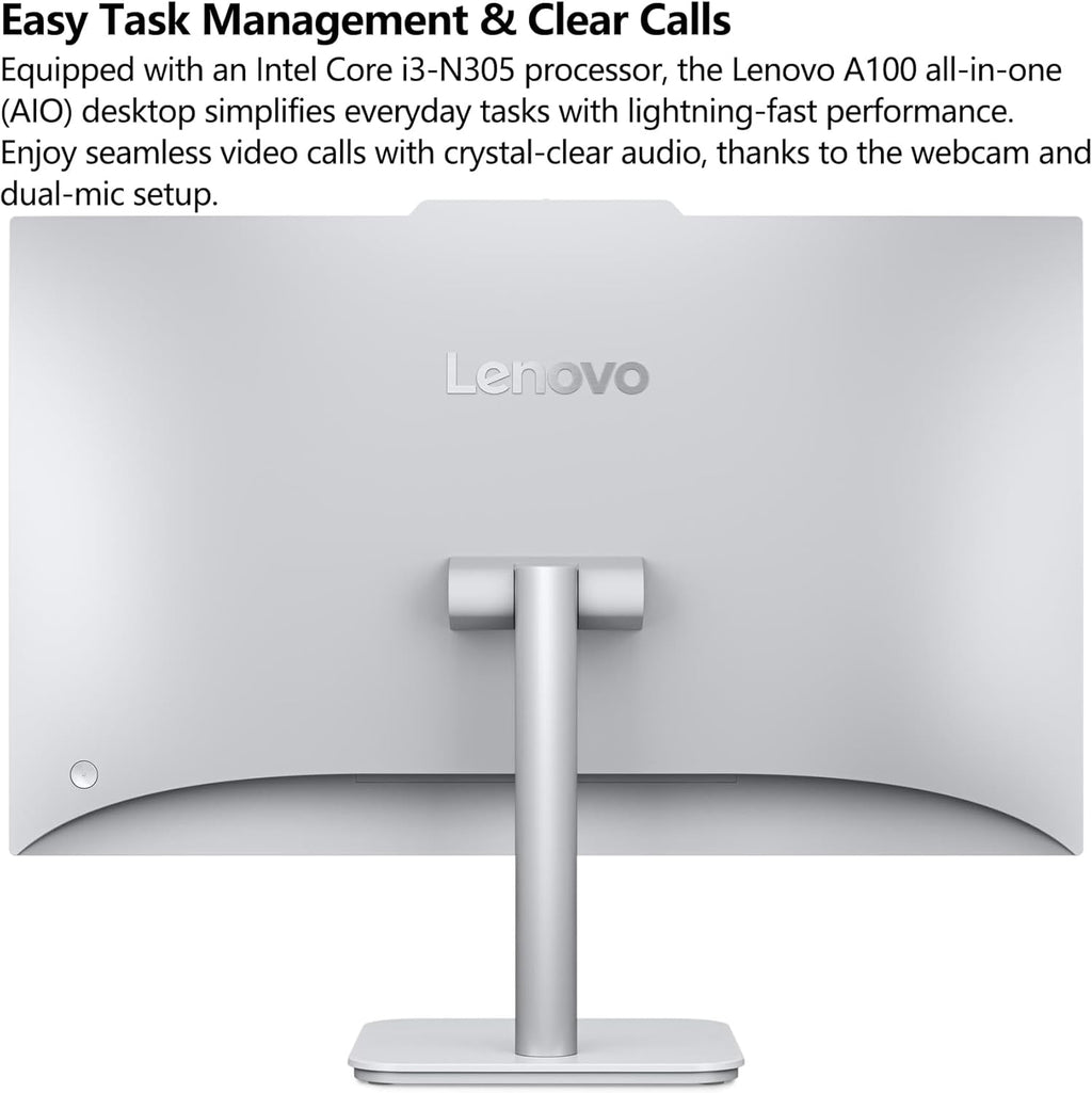 Lenovo 24" IdeaCentre All-in-One Desktop Computer, Intel 8-Core i3-N305, 16GB DDR4, 512GB PCIe SSD, 23.8" FHD IPS Display Home Office PC, WiFi 6, Office 365, Keyboard & Mouse, Windows 11, Cloud Grey