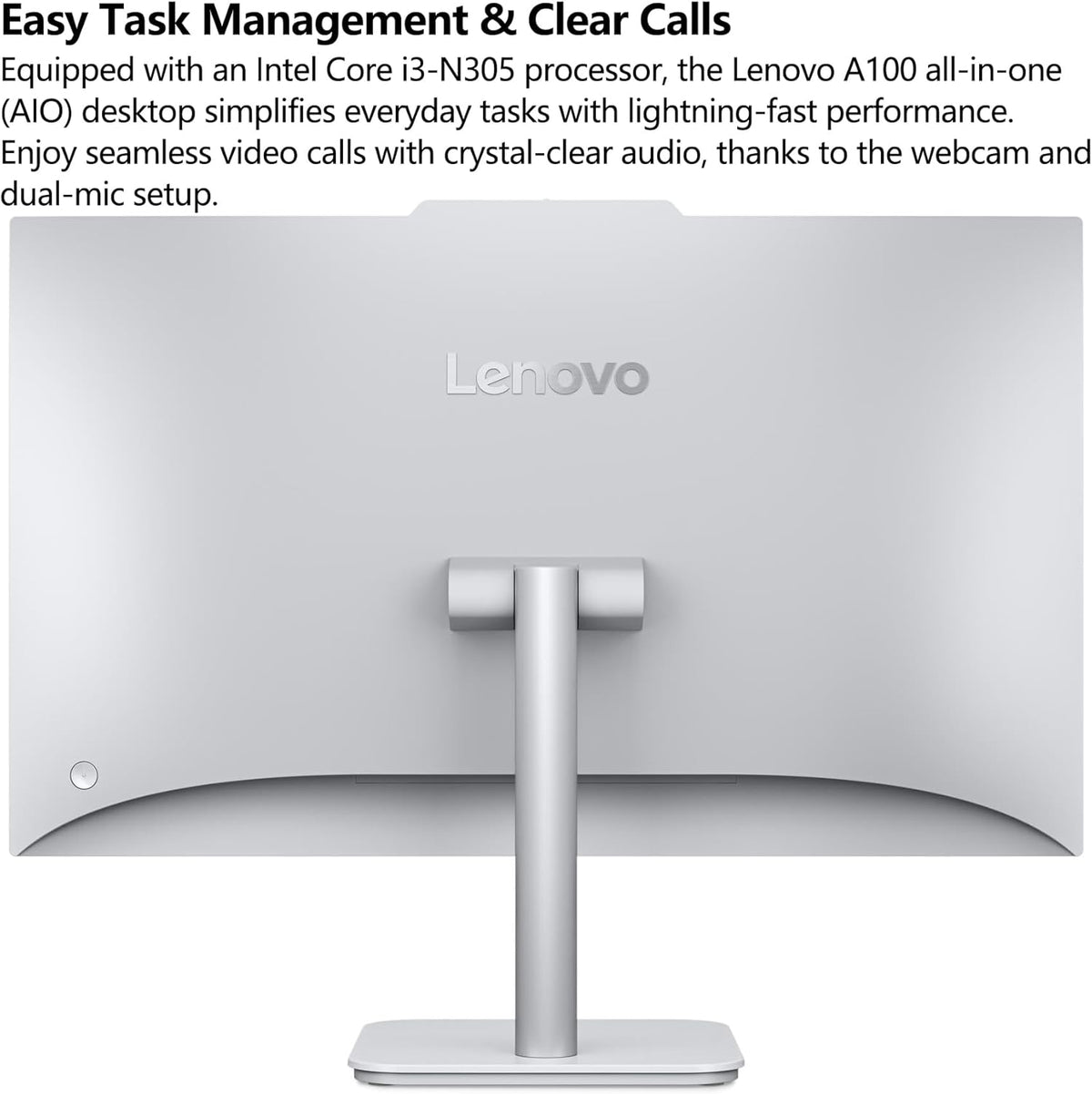 Lenovo 24 23.8" All-in-One Desktop Computer for Home Office, 16GB DDR4 RAM, 512GB PCIe SSD, Intel Processor 8-Core i3-N305, Lifetime Office 365 for Web, FHD AIO PC, WiFi 6, BT 5.2, Win 11, White