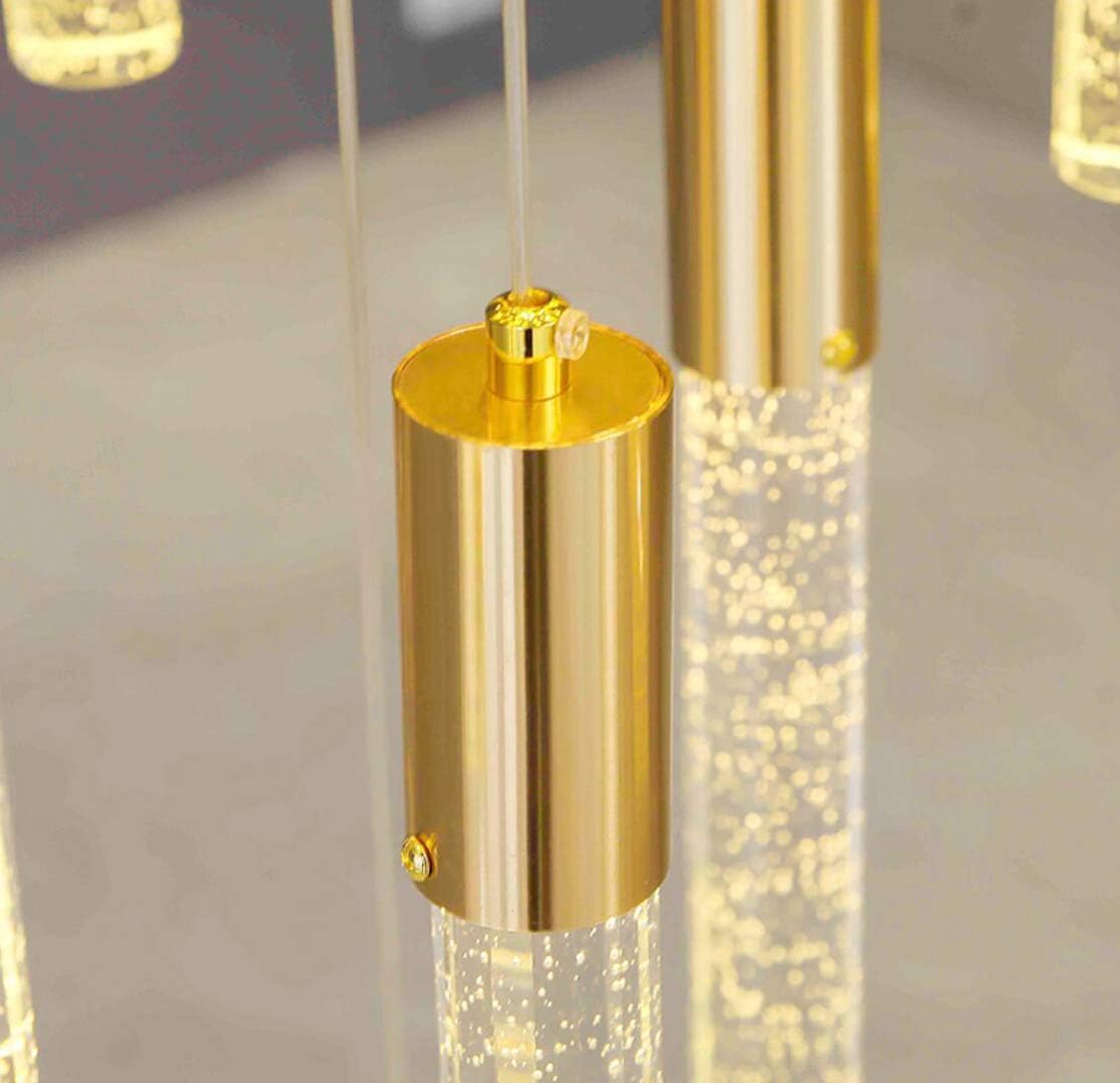 HAIXIANG 13ft Long Crystal Chandelier for Living Room, Dining Room, Entryway, Kitchen, Hotel - Gold