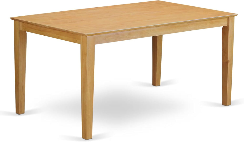 East West Furniture CAVA7-OAK-C 7 Piece Dining Table Set Consist of a Rectangle Wooden Table and 6 Linen Fabric Dining Room Chairs, 36x60 Inch, Oak