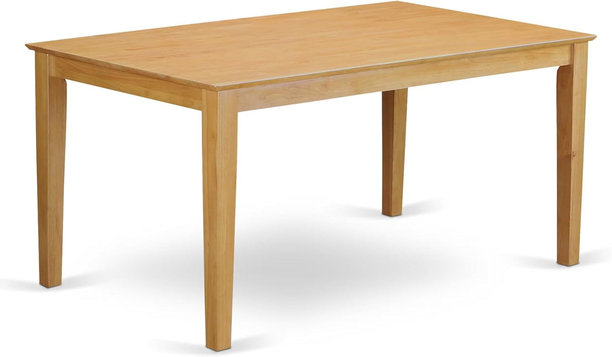 East West Furniture CAVA7-OAK-C 7 Piece Dining Table Set Consist of a Rectangle Wooden Table and 6 Linen Fabric Dining Room Chairs, 36x60 Inch, Oak