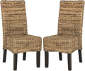SAFAVIEH Home Collection Avita Natural Rattan & Abaca Wicker Dining Chair Set of 2, Coastal Woven Dining Chairs with Pine Wood Legs, 18-Inch Seat Height (SEA8012A-SET2)