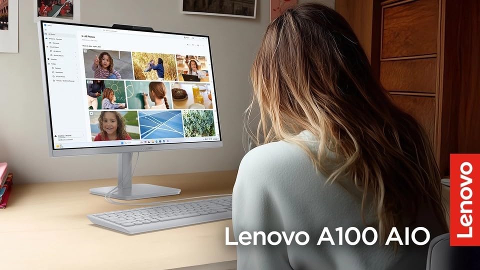 Lenovo All in One Desktop, Intel Ultra-Fast Quad-Core CPU| 24 inch Full HD Display| 16GB RAM, 512GB PCIe SSD| Wi-Fi 6| Bluetooth| USB, Ethernet Port| Windows 11 | HDMI Out| Wireless Keyboard & Mouse