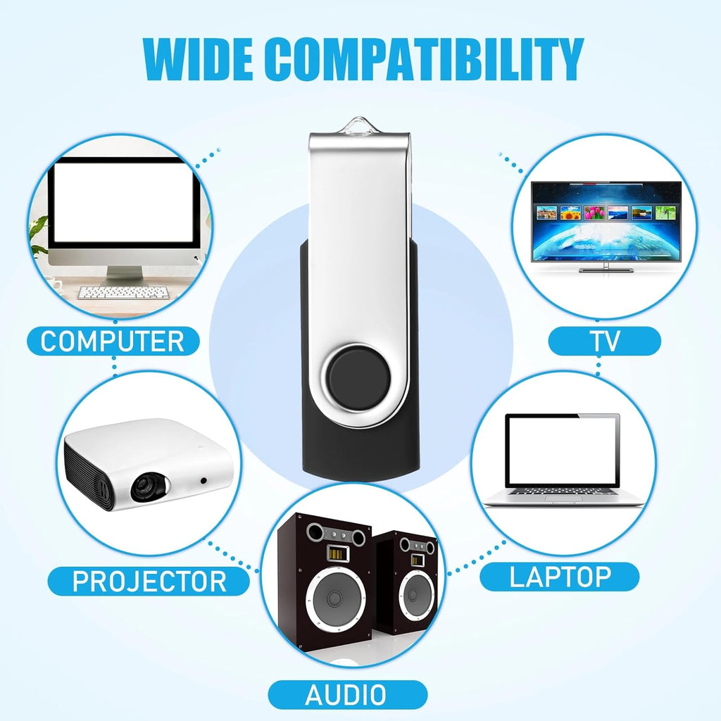 Kanayu 4GB 100 Pack USB Flash Drives Bulk 2.0 USB Thumb Drives Memory Drive with LED Light Portable Keychain Flash Drive for Data Storage Pc Computer Laptop Office School(Black)