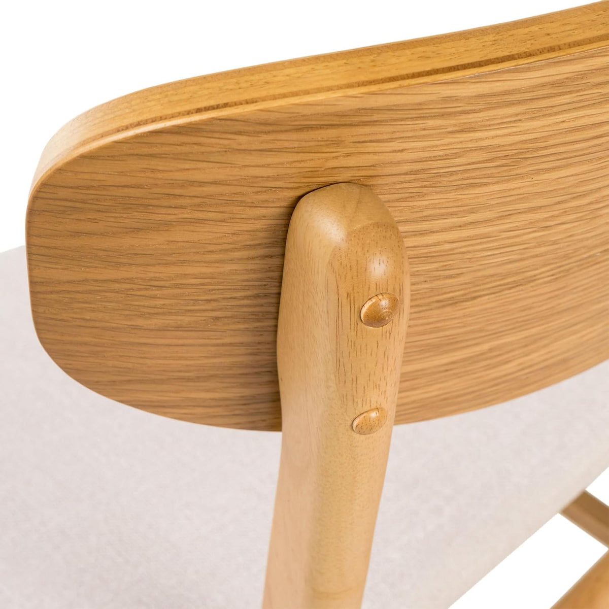 Christopher Knight Home Lucious Fabric / Oak Finish Dining Chairs, 2-Pcs Set, Light Beige
