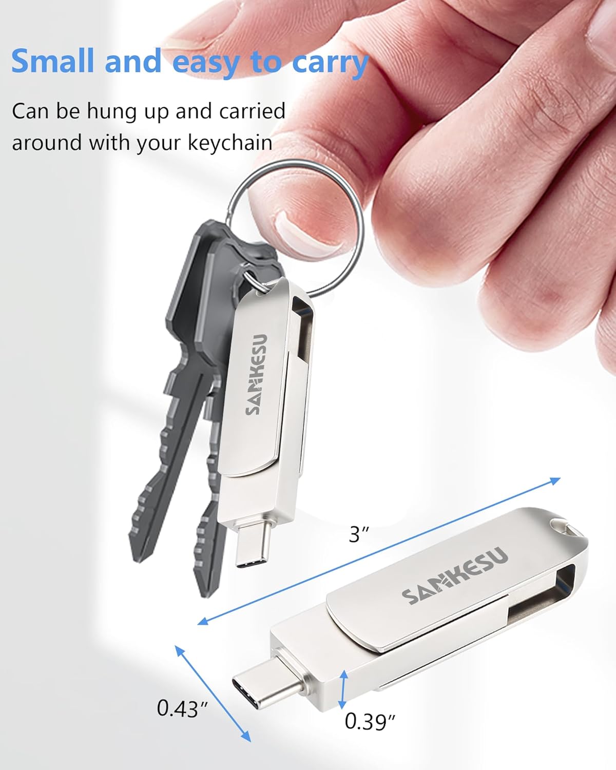 1TB USB C Flash Drive 3.0,Up to 120MB/s Read Speed, USB A and Type C OTG Thumb Drive, Dual Memory Sticks Compatible with iPhone 15, 16, 17 Series/Android Phones/PC/Laptop/Macs