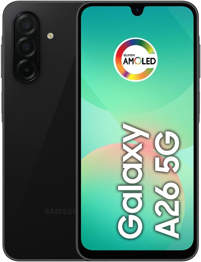 SAMSUNG Galaxy A26 5G 2025 with AI | 256GB, 8GB, Dual SIM | 6.7" 120Hz AMOLED, IP67 Water Resistant, Android 15 | International Model Factory Unlocked for T-Mobile, Global | 25W Charger Bundle (Black)