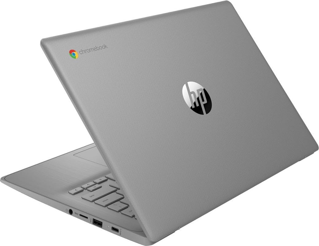 HP Chromebook 14" Business & Student Laptop Computer, Intel Celeron N4120, HD Webcam, WI-FI, HD Audio, Chrome OS, PLUSERA Earphones, Gray (Gray, 4GB RAM | 64GB eMMC)