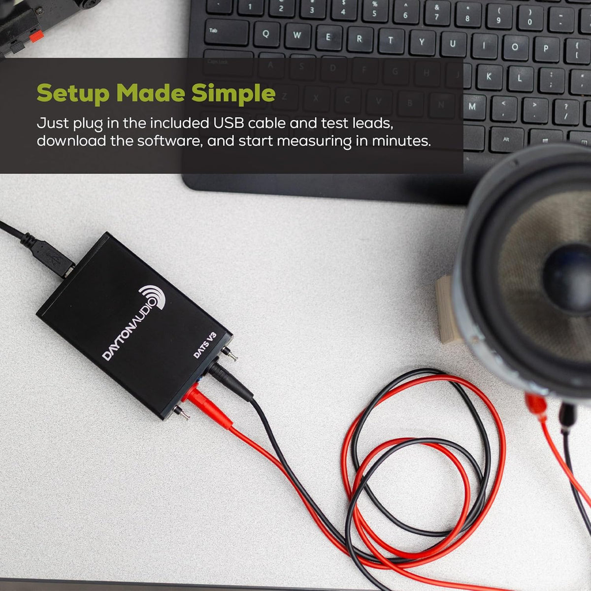 Dayton Audio DATS V3 Computer-Based Speaker & Audio Component Test System, USB Interface, Impedance & Thiele/Small Parameter Measurement, PC Software Included