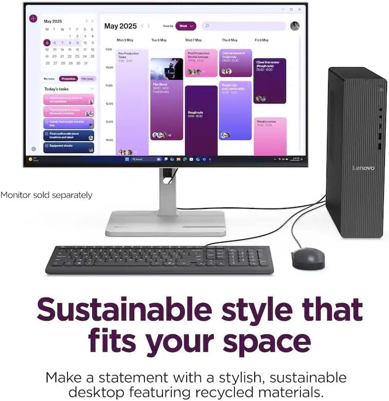 Lenovo IdeaCentre Liter Tower Desktop Computer • 20-core Intel Core i7-14700 Processor • 16GB DDR5 • 512GB SSD • Office 365 for The Web • HDMI + VGA, Wi-Fi 6 • Wired Keyboard & Mouse • Windows 11