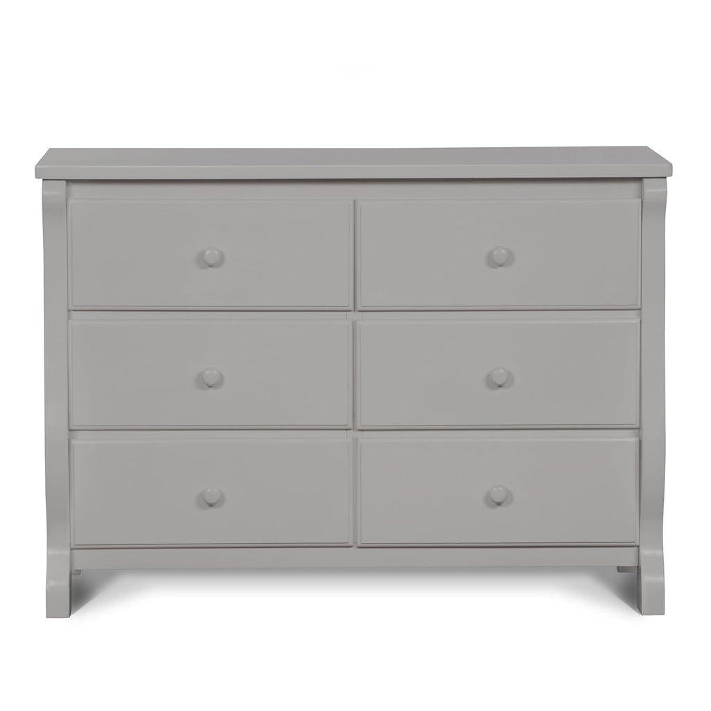Delta Children Universal 6 Drawer Dresser with Interlocking Drawers - Greenguard Gold Certified, Grey