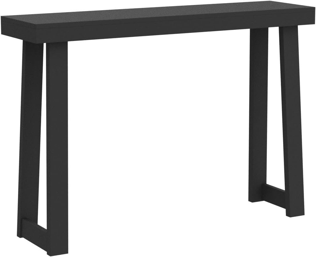 Plank+Beam Solid Wood Console Table, 46 Inch, Sofa Table, Narrow Entryway Table for Hallway, Behind The Couch, Living Room, Foyer, Easy Assembly, Black