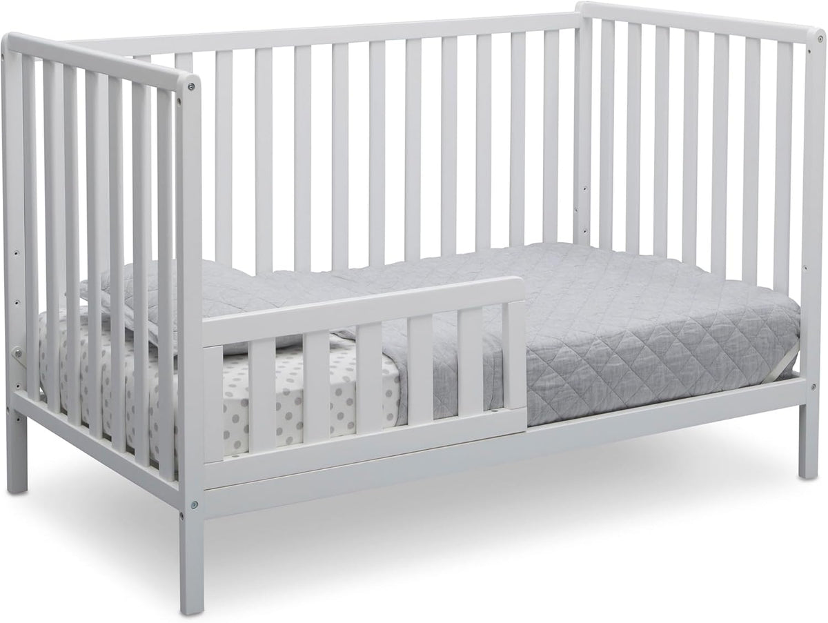 Delta Children Heartland 4-in-1 Convertible Crib - Greenguard Gold Certified, Bianca White