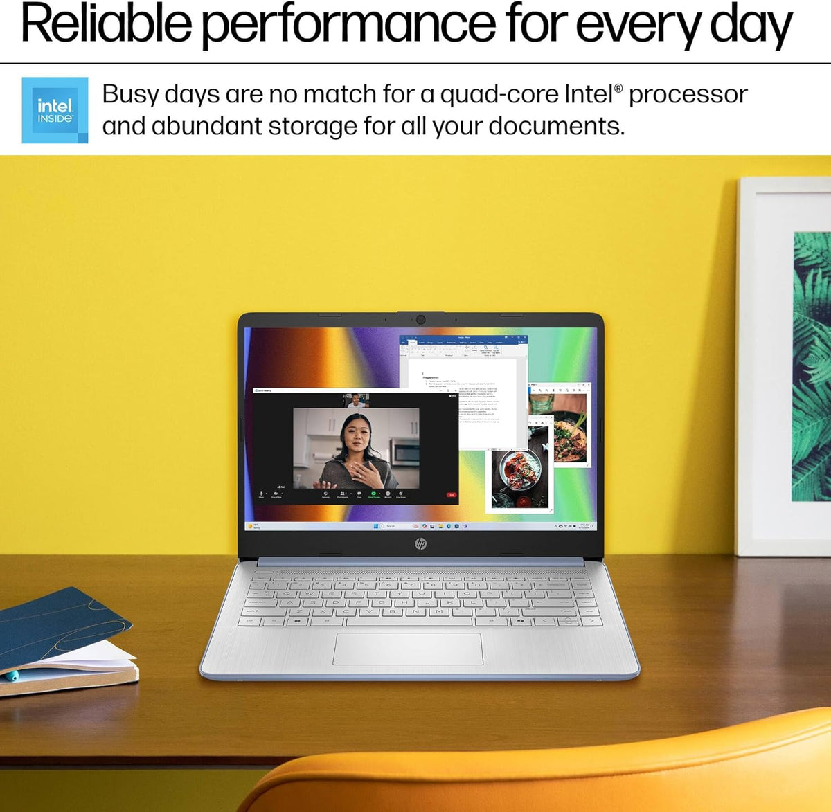HP Pavilion Laptop 2026 Notebook for Students & Remote Work, Intel N150, 128GB Storage, 256GB SD Card, Lightweight, Long Battery Life, Wi-Fi 6, 1 Year Office 365, Win 11 Home S, Steel Blue