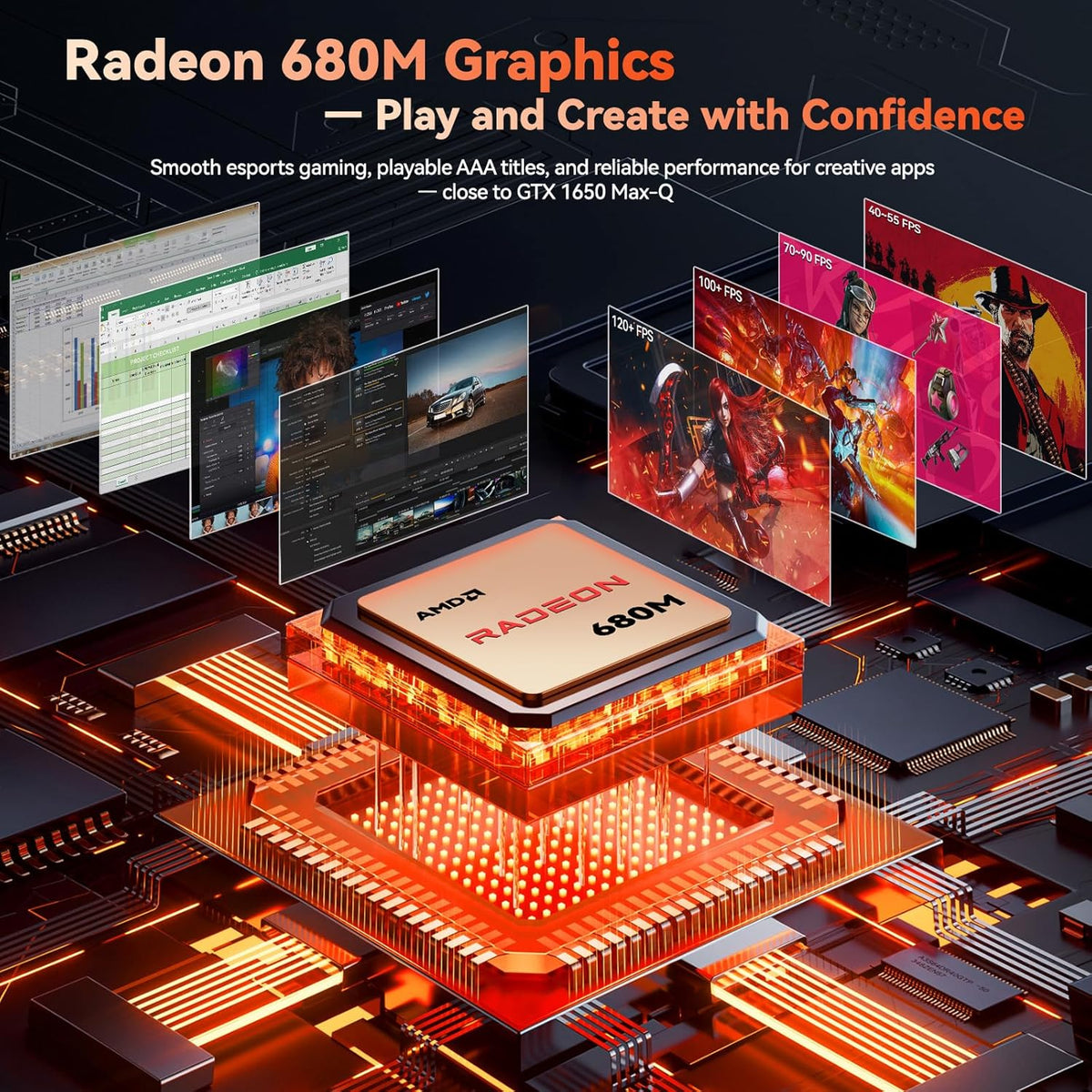 NIMO 17.3" Gaming Laptop, AMD Ryzen 7 7735HS (8C/16T, Up to 4.75GHz), 16GB DDR5 RAM, 256GB PCIe 4.0 SSD, 100W PD Fast Charging, FHD Display, Backlit KB, Fingerprint, SD Card Reader, Windows 11