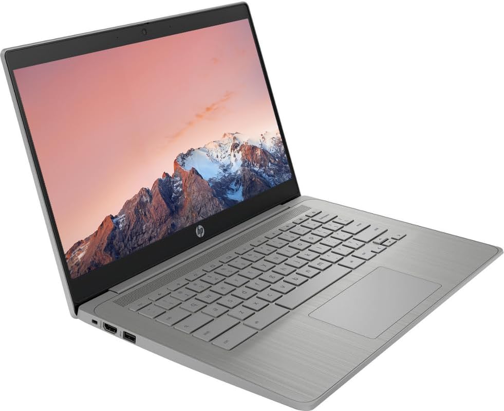 HP Chromebook 14" Business & Student Laptop Computer, Intel Celeron N4120, HD Webcam, WI-FI, HD Audio, Chrome OS, PLUSERA Earphones, Gray (Gray, 4GB RAM | 64GB eMMC)