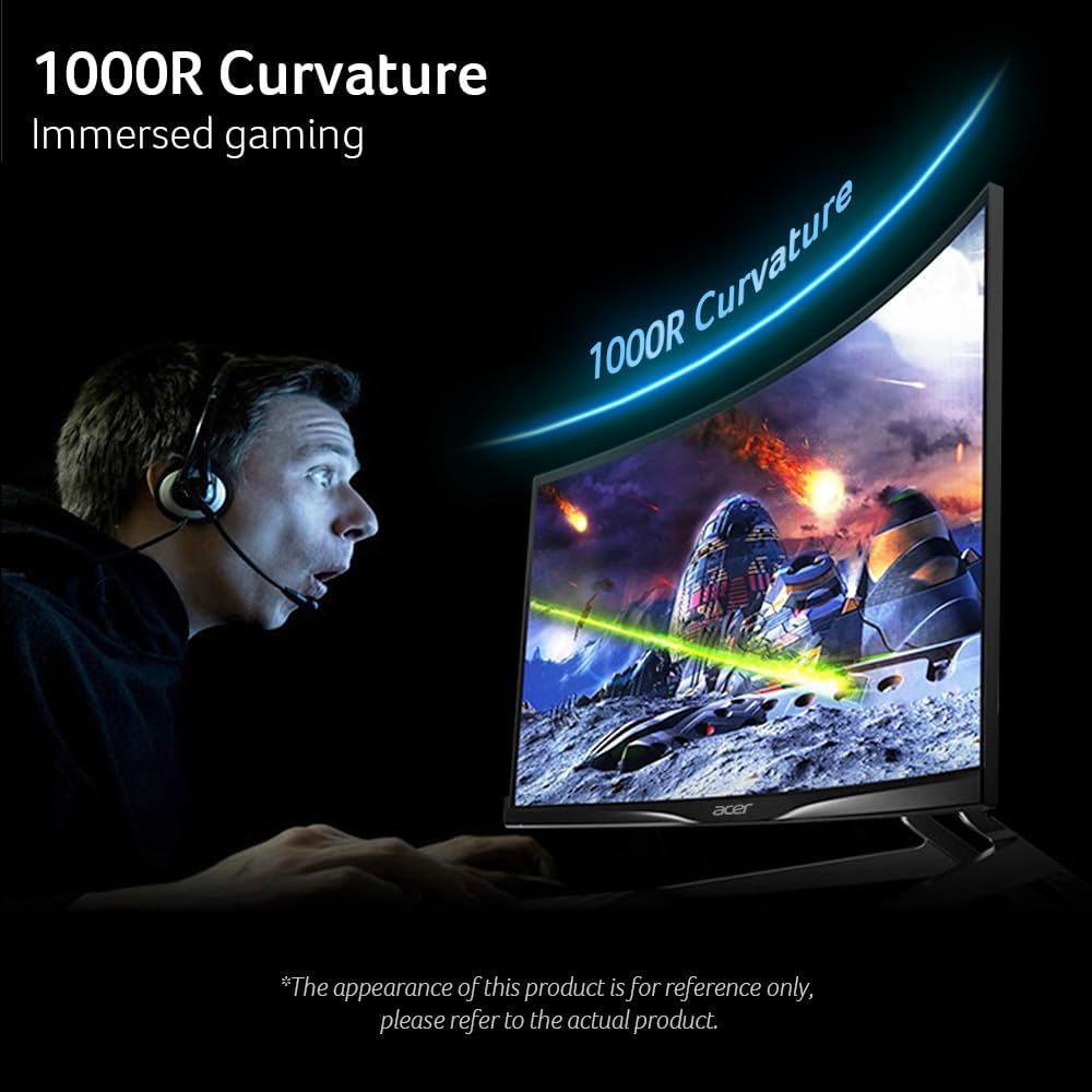 Acer Nitro 49” Gaming Monitor | UltraWide DQHD 5120 x 1440 | 1000R 32:9 Curved | AMD FreeSync | Up to 120Hz Refresh Rate | 3ms (G to G) | 1 x Display Port 1.4 & 2 x HDMI 2.0 Ports | EI491CUR J0biiphx