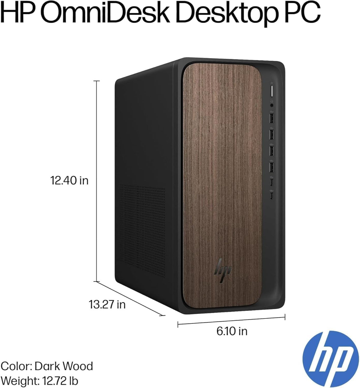 HP OmniDesk M03 Business Next Gen AI PC Desktop, Intel Core Ultra 5-225 Processor (10 Cores, Up to 4.9GHz), 16GB DDR5 RAM, 1TB SSD, USB-C, Wi-Fi 6, HDMI+DP Dual Monitor Support