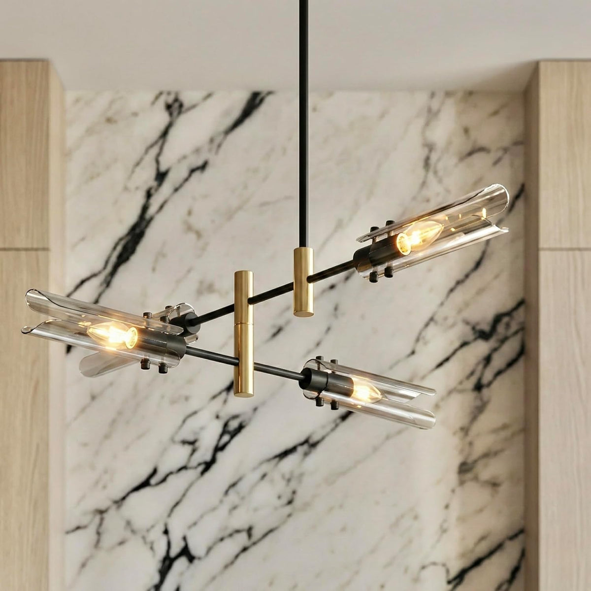 Modern Living room Dining room Sputnik Chandelier, Bedroom Hallway Light Fixtures, Pendant Lights Kitchen Island, Hanging Lights Ceiling Light Farmhouse Kitchen Decor Fixture Lamparas (Black & Gold-4)